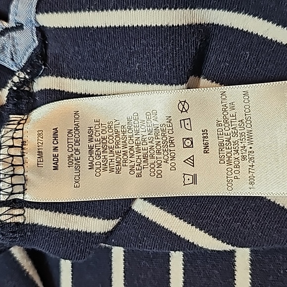 NEW NAUTICA BLUE AND WHITE STRIPED 3/4 CUFF SLEEVE PULLOVER TEE - Picture 12 of 12